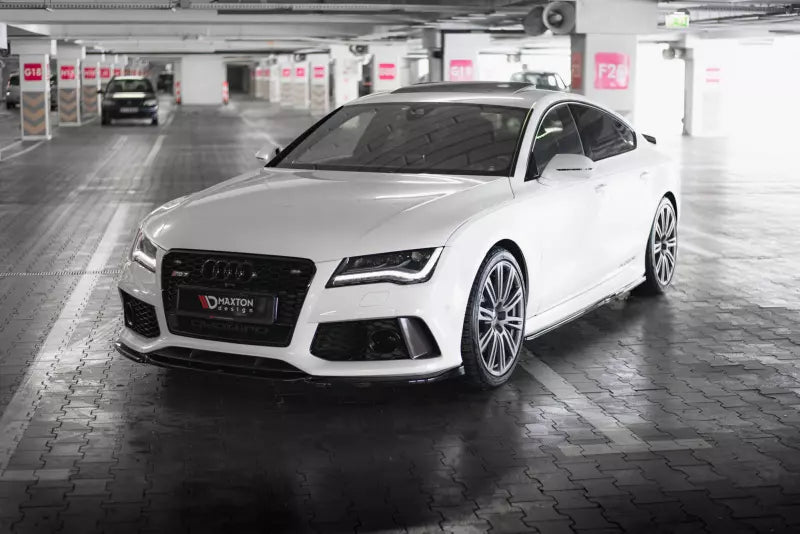 Maxton Design Frontlippe V.4 für Audi RS7 C7 Facelift Hochglanz schwarz – Ansicht 1