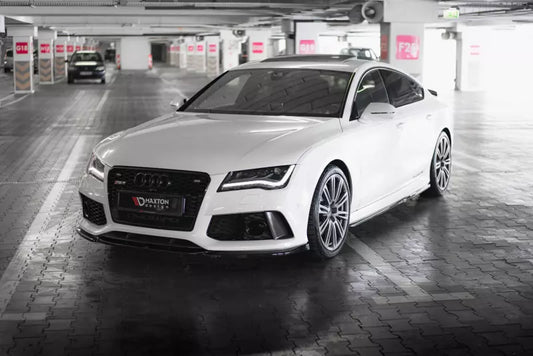 Maxton Design Frontlippe V.4 für Audi RS7 C7 Facelift Hochglanz schwarz – Ansicht 1