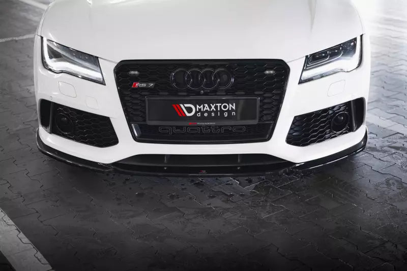 Maxton Design Frontlippe V.4 für Audi RS7 C7 Facelift Hochglanz schwarz – Ansicht 2