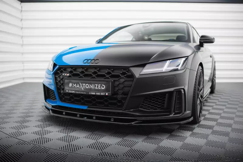Maxton Design Frontlippe V.2 für Audi TT S 8S Facelift Hochglanz schwarz – Ansicht 1