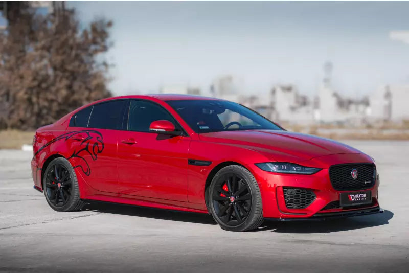 Maxton Design Seitenschweller (Paar) für Jaguar XE R-Dynamic X760 Facelift Hochglanz schwarz – Ansicht 1