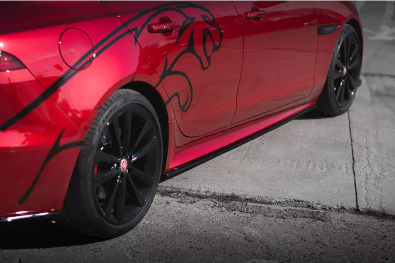 Maxton Design Seitenschweller (Paar) für Jaguar XE R-Dynamic X760 Facelift Hochglanz schwarz – Ansicht 2