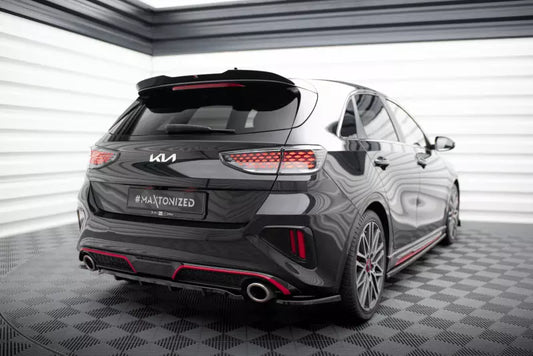 Maxton Design mittlerer Heckdiffusor DTM Look für Kia Ceed GT Mk3 Facelift Hochglanz schwarz – Ansicht 1