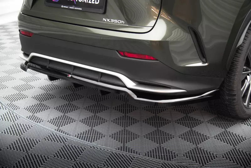 Maxton Design mittlerer Heckdiffusor DTM Look für Lexus NX F-Sport Mk2 Hochglanz schwarz – Ansicht 1