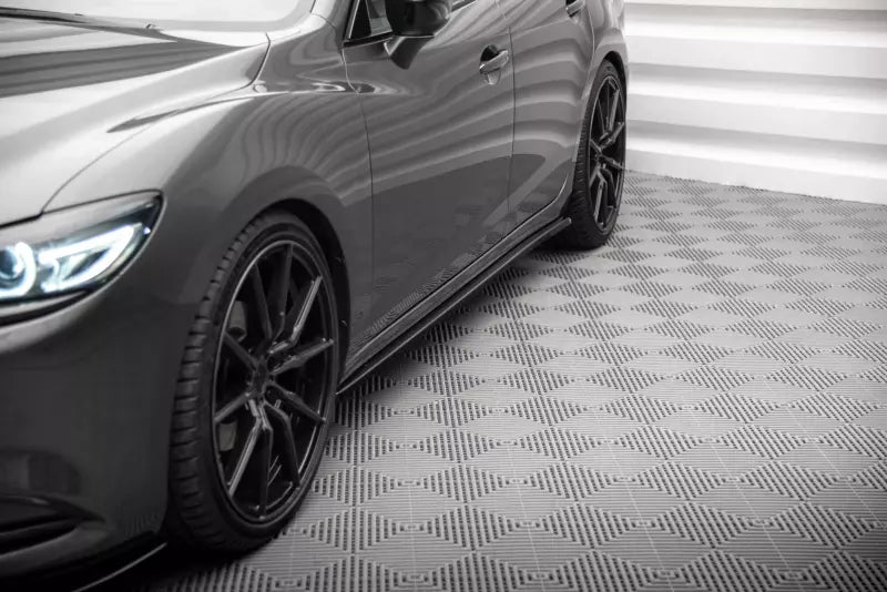 Maxton Design Seitenschweller (Paar) für Mazda 6 Kombi Mk3 Facelift Hochglanz schwarz – Ansicht 2