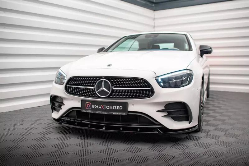 Maxton Design Frontlippe V.2 für Mercedes-Benz E-Klasse W213 Coupe (C238) / Cabriolet (A238) AMG-Line / 53 AMG Hochglanz schwarz – Ansicht 1