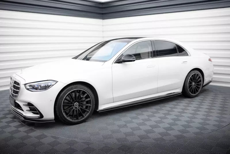 Maxton Design Seitenschweller (Paar) für Mercedes-Benz S AMG-Line W223 Hochglanz schwarz – Ansicht 3