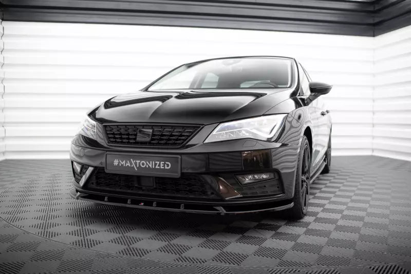 Maxton Design Frontlippe für Seat Leon Mk3 Facelift Hochglanz schwarz – Ansicht 1