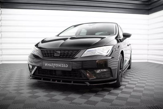 Maxton Design Frontlippe für Seat Leon Mk3 Facelift Hochglanz schwarz – Ansicht 1