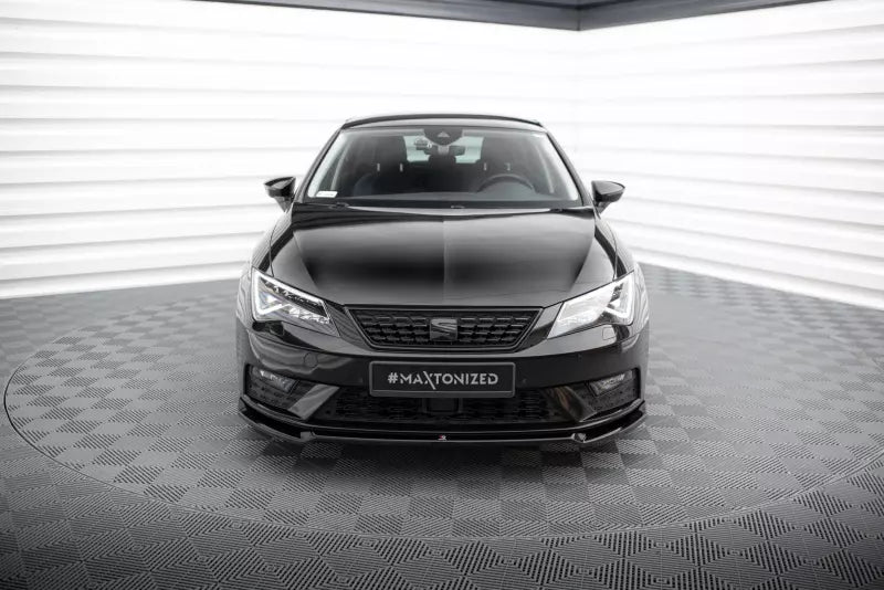 Maxton Design Frontlippe V.2 für Seat Leon Mk3 Facelift Hochglanz schwarz – Ansicht 2