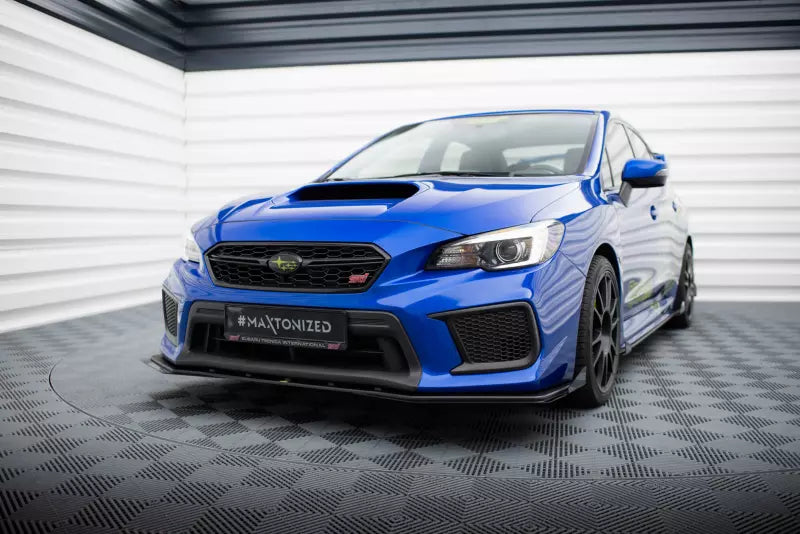 Maxton Design Street Pro Frontlippe für Subaru WRX STI Mk1 Facelift- Schwarz matt mit Hochglanz Flaps – Ansicht 1