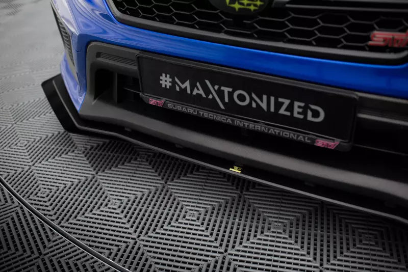 Maxton Design Street Pro Frontlippe für Subaru WRX STI Mk1 Facelift- Schwarz matt mit Hochglanz Flaps – Ansicht 3