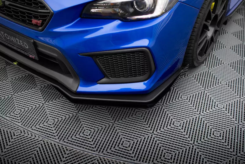 Maxton Design Street Pro Frontlippe für Subaru WRX STI Mk1 Facelift- Schwarz matt mit Hochglanz Flaps – Ansicht 4