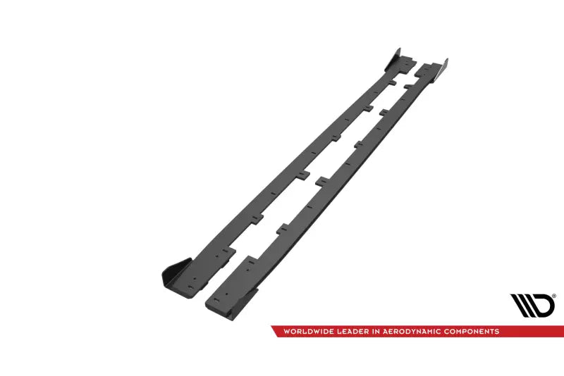 Maxton Design Street Pro Seitenschweller (Paar) für Subaru WRX STI Mk1 Schwarz matt mit Hochglanz Flaps – Ansicht 4