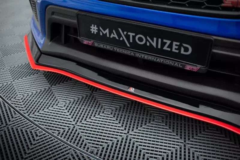 Maxton Design Frontlippe V.2 für Subaru WRX STI Mk1 Facelift Rot – Ansicht 3