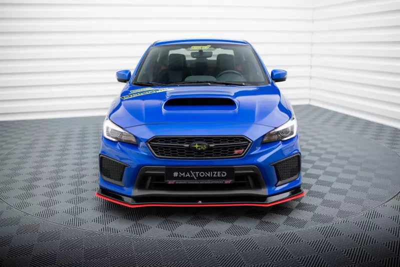 Maxton Design Frontlippe V.2 für Subaru WRX STI Mk1 Facelift Rot – Ansicht 4