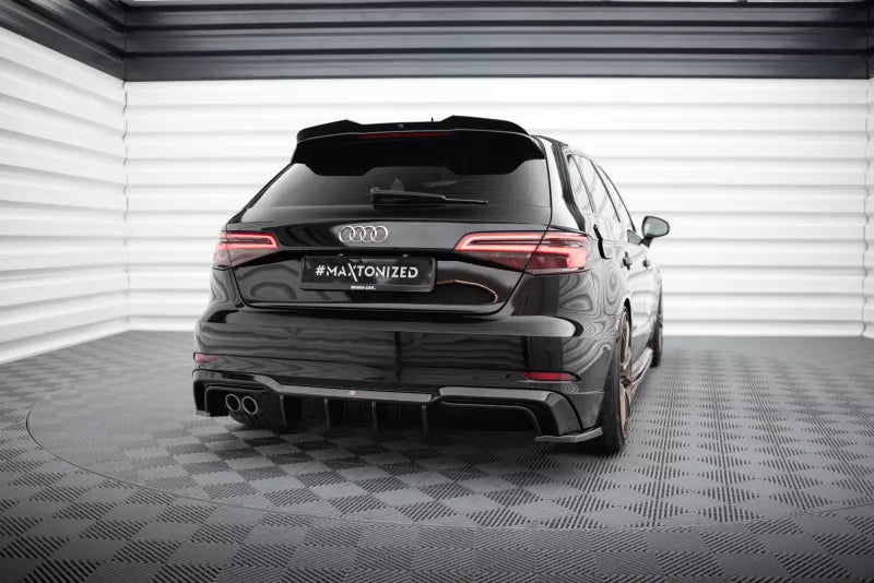 Maxton Design Heckdiffusor für Audi A3 S-Line Sportback 8V Facelift Hochglanz schwarz – Ansicht 1