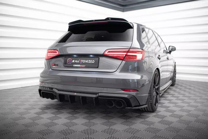 Maxton Design Diffusor Flaps V.2 für Audi S3 / A3 S-Line Sportback 8V Facelift Hochglanz schwarz – Ansicht 1
