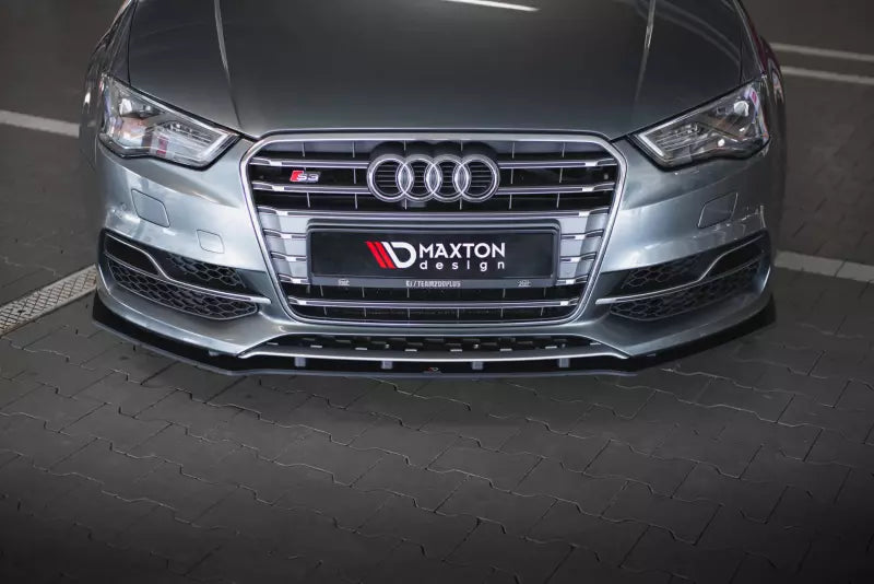 Maxton Design Street Pro Frontlippe für Audi S3 / A3 S-Line Limousine 8V Schwarz matt – Ansicht 1