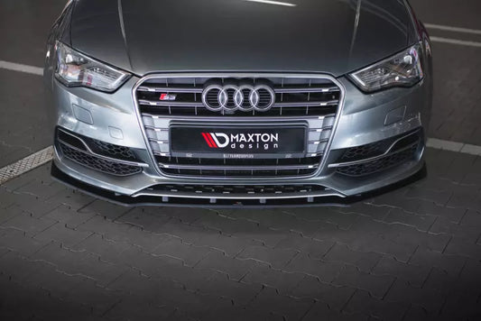 Maxton Design Street Pro Frontlippe für Audi S3 / A3 S-Line Limousine 8V Schwarz matt – Ansicht 1
