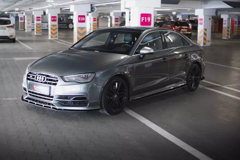 Maxton Design Street Pro Frontlippe für Audi S3 / A3 S-Line Limousine 8V Schwarz matt – Ansicht 4