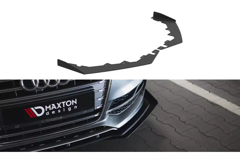 Maxton Design Front-Flaps für Audi S3 / A3 S-Line Limousine 8V Hochglanz schwarz – Ansicht 1