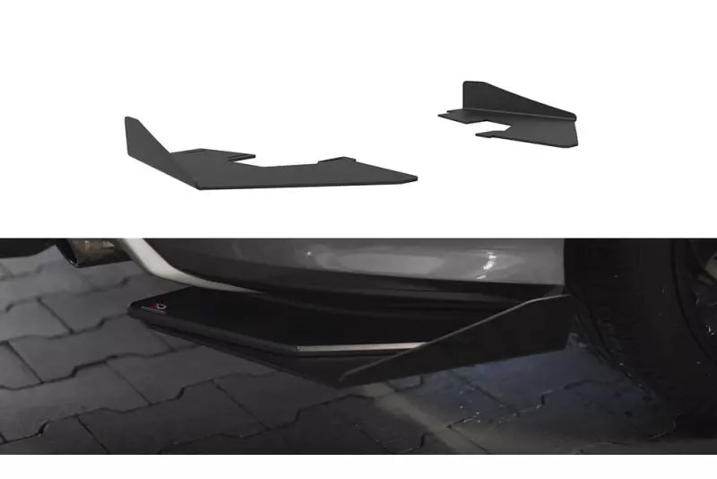 Maxton Design Street Pro Heckdiffusor-Flaps fürAudi S3 Limousine 8V Schwarz matt mit Hochglanz Flaps – Ansicht 1