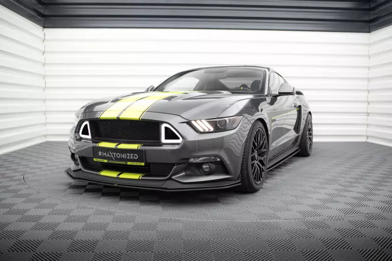 Maxton Design Street Pro Frontlippe für Ford Mustang GT Mk6 Schwarz matt – Ansicht 1