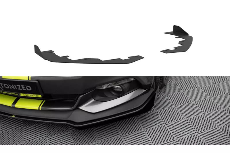Maxton Design Front-Flaps für Ford Mustang GT Mk6 Hochglanz schwarz – Ansicht 1