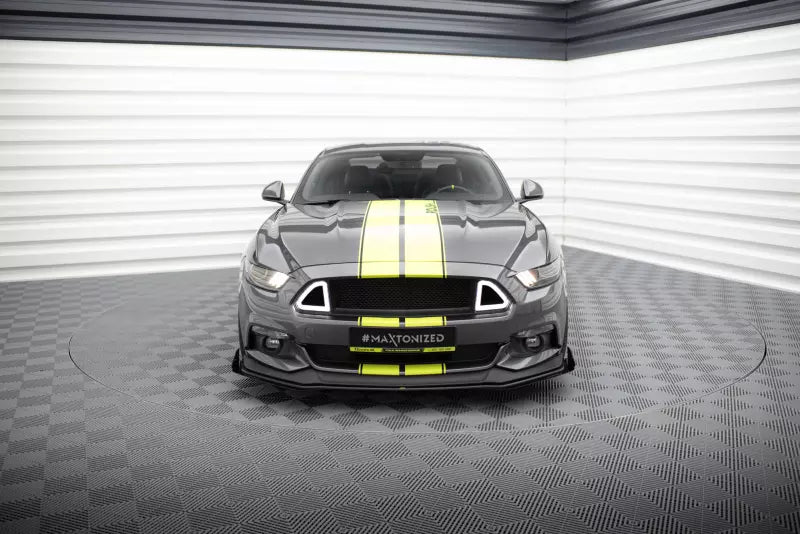 Maxton Design Front-Flaps für Ford Mustang GT Mk6 Hochglanz schwarz – Ansicht 2