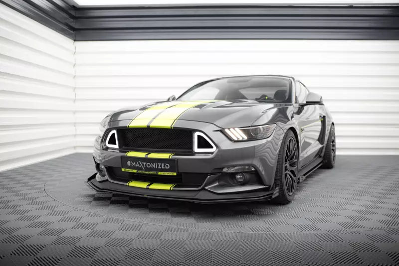 Maxton Design Front-Flaps für Ford Mustang GT Mk6 Hochglanz schwarz – Ansicht 3