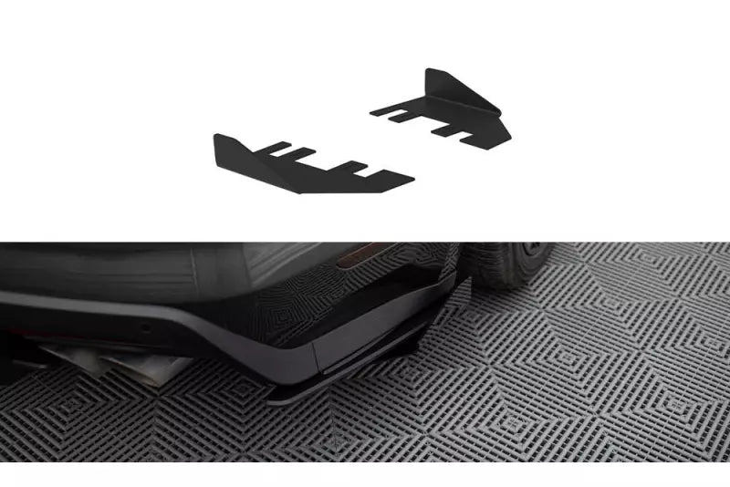 Maxton Design Street Pro Heckdiffusor-Flaps für Ford Mustang GT Mk6 Schwarz matt mit Hochglanz Flaps – Ansicht 1