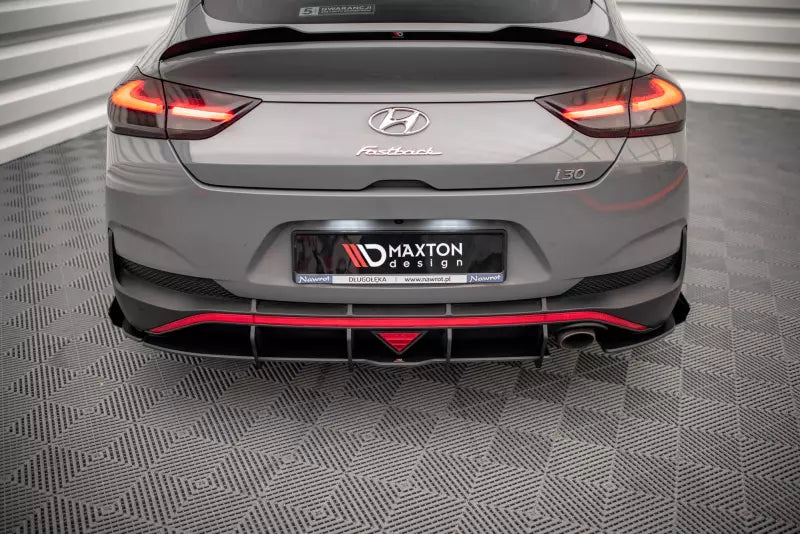 Maxton Design Street Pro Heckdiffusor für Hyundai I30 Fastback N-Line Mk3 Facelift Schwarz matt mit Hochglanz Flaps – Ansicht 2