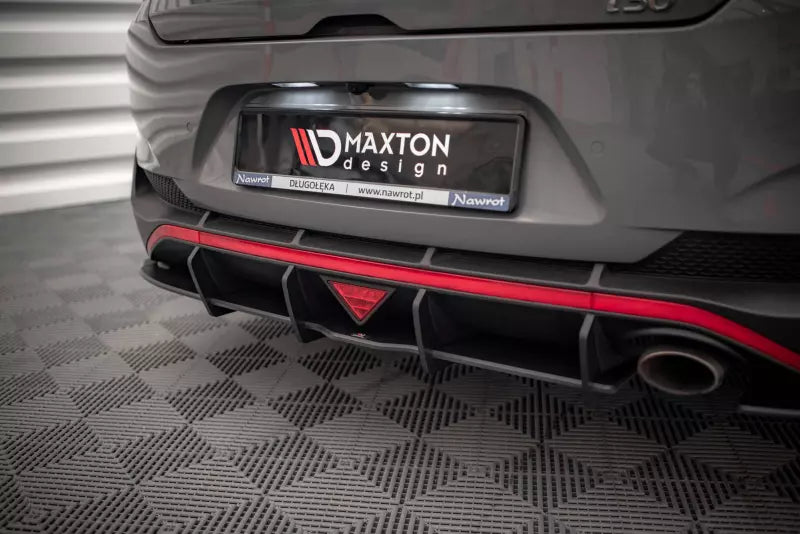 Maxton Design Street Pro Heckdiffusor für Hyundai I30 Fastback N-Line Mk3 Facelift Schwarz matt mit Hochglanz Flaps – Ansicht 3