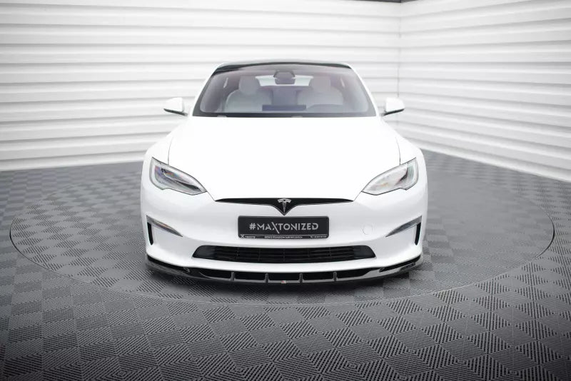 Maxton Design Frontlippe V.3 für Tesla Model S Plaid Mk1 Facelift Hochglanz schwarz – Ansicht 2