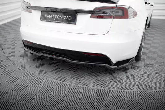 Maxton Design Heckdiffusor DTM Look für Model S Plaid Mk1 Facelift Hochglanz schwarz – Ansicht 1