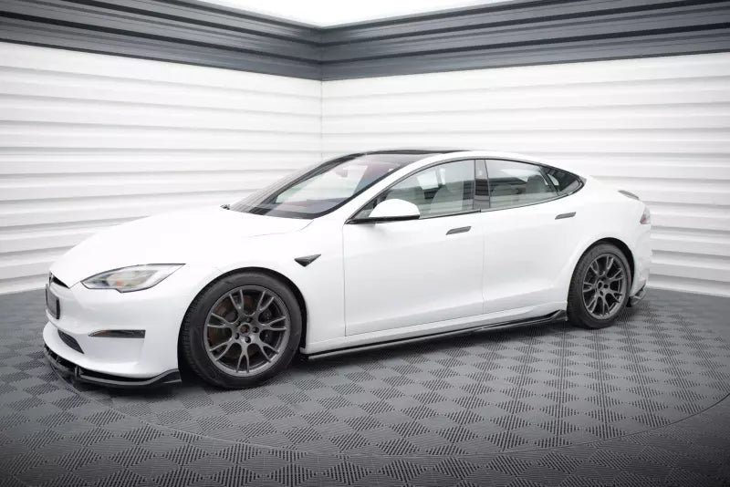 Maxton Design Seitenschweller (Paar) für Tesla Model S Plaid Mk1 Facelift Hochglanz schwarz – Ansicht 2