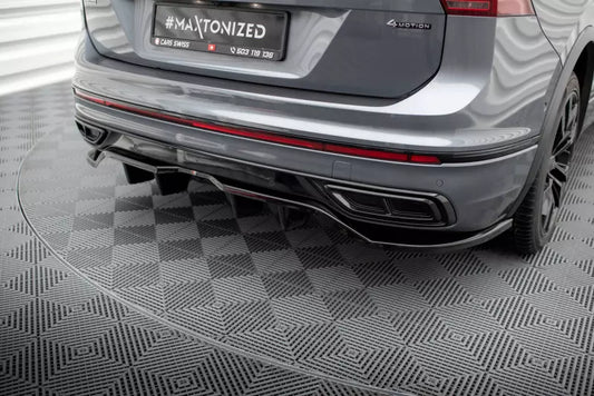 Maxton Design Heckdiffusor DTM Look für Volkswagen Tiguan Allspace R-Line Mk2 Facelift Hochglanz schwarz – Ansicht 1