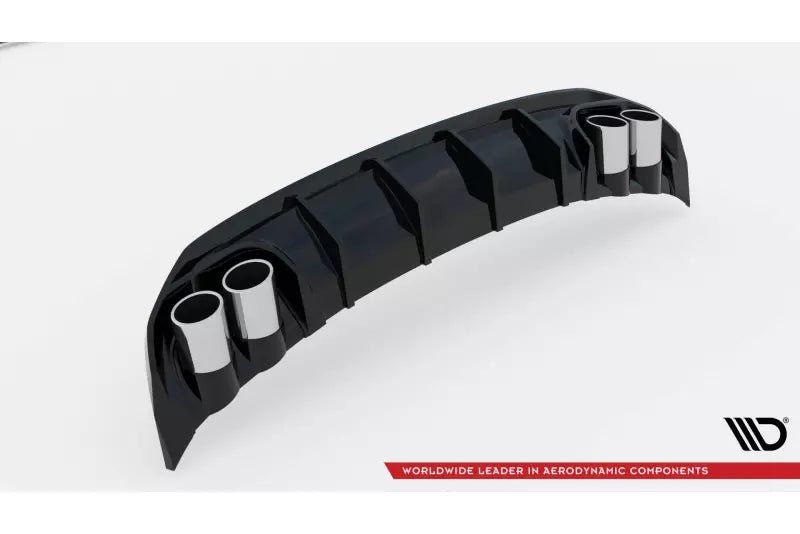 Maxton Design Heckdiffusor mit Sportauspuff Attrappe Schwarz für Audi A3 S-Line Limousine 8Y – Ansicht 4
