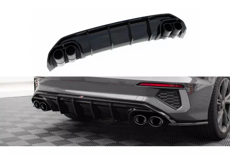 Maxton Design Heckdiffusor mit Sportauspuff Attrappe Chrom für Audi A3 S-Line Limousine 8Y – Ansicht 2