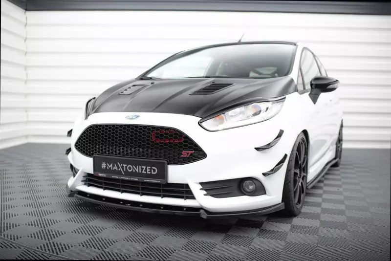 Maxton Design Frontlippe V.4 für Ford Fiesta ST Mk7 Facelift Hochglanz schwarz – Ansicht 1
