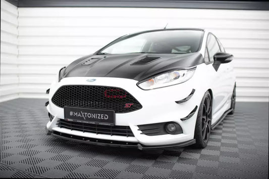Maxton Design Frontlippe V.4 für Ford Fiesta ST Mk7 Facelift Hochglanz schwarz – Ansicht 1