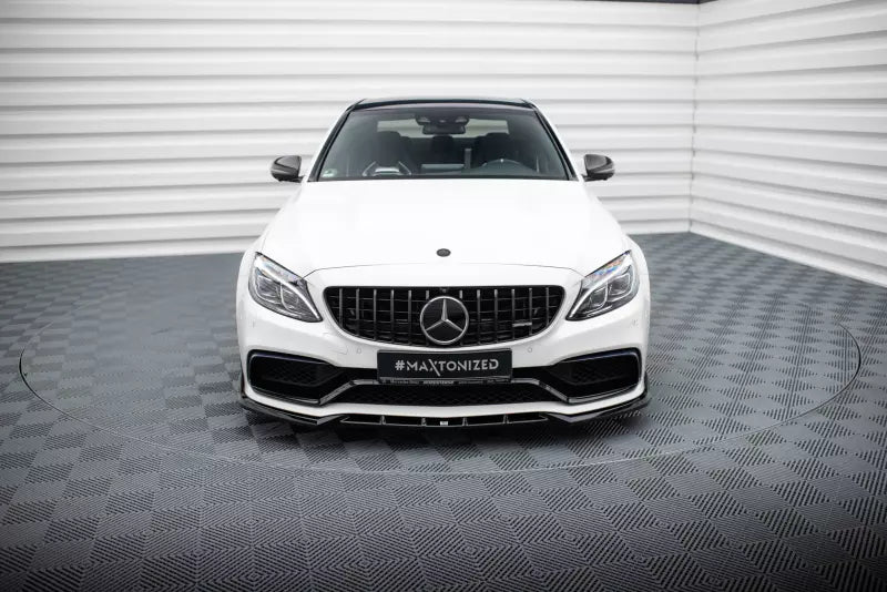 Maxton Design Frontlippe V.2 für Mercedes-AMG C63 Limousine / Kombi W205 / S205 Hochglanz schwarz – Ansicht 2