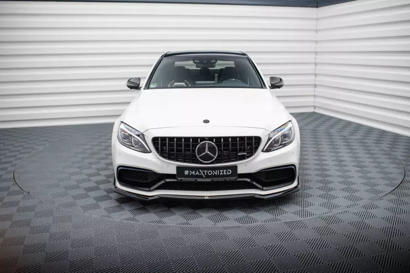 Maxton Design Frontlippe V.3 für Mercedes-AMG C63 Limousine / Kombi W205 / S205 Hochglanz schwarz – Ansicht 2