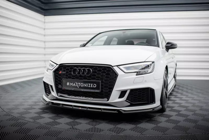 Maxton Design Frontlippe V.3 für Audi RS3 Limousine 8V Facelift Hochglanz schwarz – Ansicht 1