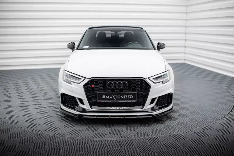 Maxton Design Frontlippe V.3 für Audi RS3 Limousine 8V Facelift Hochglanz schwarz – Ansicht 2