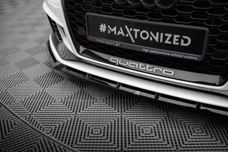 Maxton Design Frontlippe V.3 für Audi RS3 Limousine 8V Facelift Hochglanz schwarz – Ansicht 3