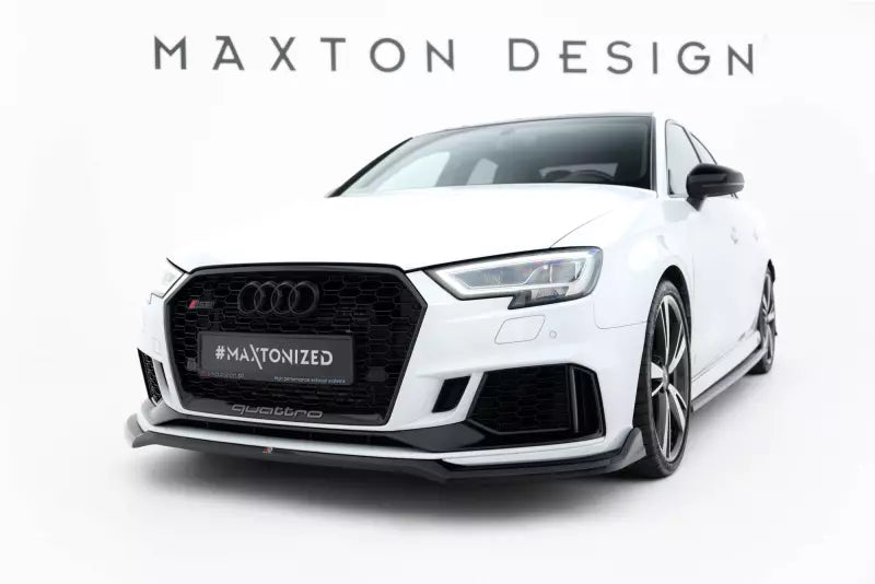 Maxton Design Frontlippe V.4 für Audi RS3 Limousine 8V Facelift Hochglanz schwarz – Ansicht 1