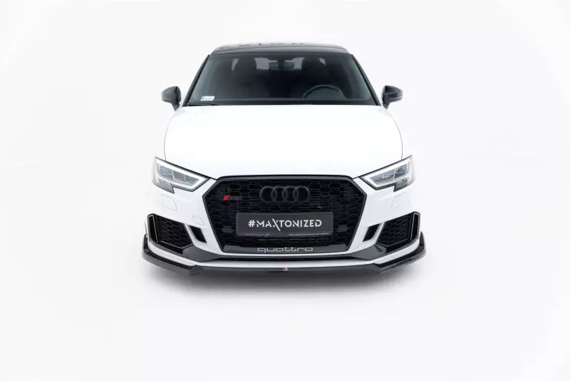 Maxton Design Frontlippe V.4 für Audi RS3 Limousine 8V Facelift Hochglanz schwarz – Ansicht 2