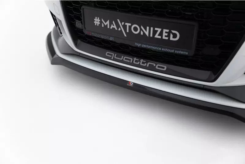 Maxton Design Frontlippe V.4 für Audi RS3 Limousine 8V Facelift Hochglanz schwarz – Ansicht 3